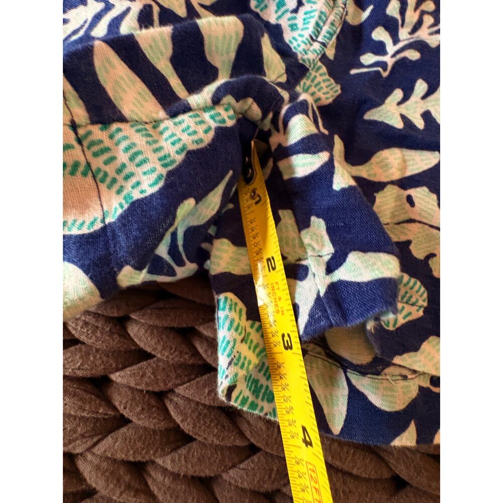 Vineyard Vines Navy Shell Print Linen Blend Shorts Women’s Size 4 Preppy - Picture 6 of 6